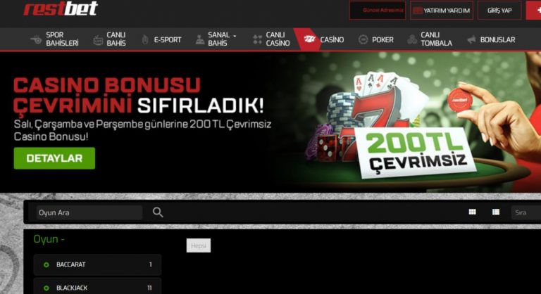 Restbet Canlı Casino