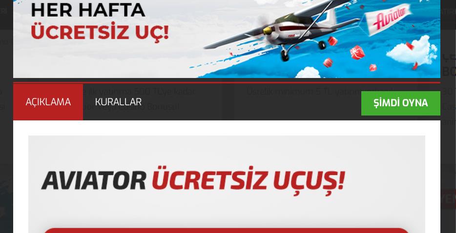 Aviator her hafta ücretsiz uç bonusu